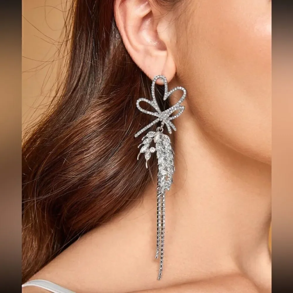 Rhinestone drop earrings S512